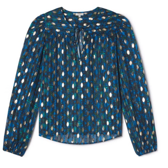 The Odells Tops - NWT The Odells going-out blouse, sheer w/ gold metallic accents, size 3X